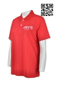 P644 製作運動女款Polo恤  供應純色運動Polo恤 青年商會 會衫 來樣訂造Polo恤 Polo恤專門店     大紅色